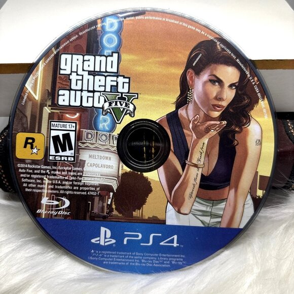 Grand Theft Auto V GTA 5 (PS4, 2014) disc only acceptable condition, tested READ - Picture 1 of 2
